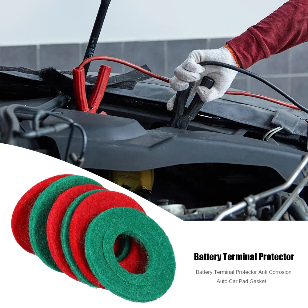 Battery Terminal Anti Corrosion Washers Auto Car Fiber Thick Felt Battery Terminal Protector Gasket Pads Accessory
