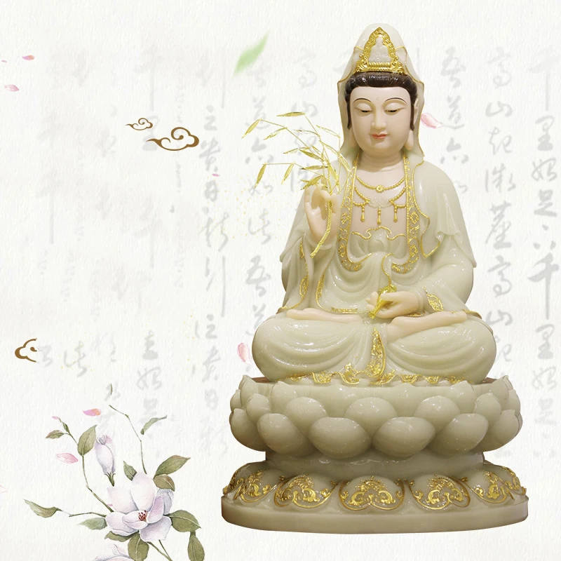 White marble Avalokitesvara Bodhisattva like Suwa three holy homes dedicated to Buddha statue decoration