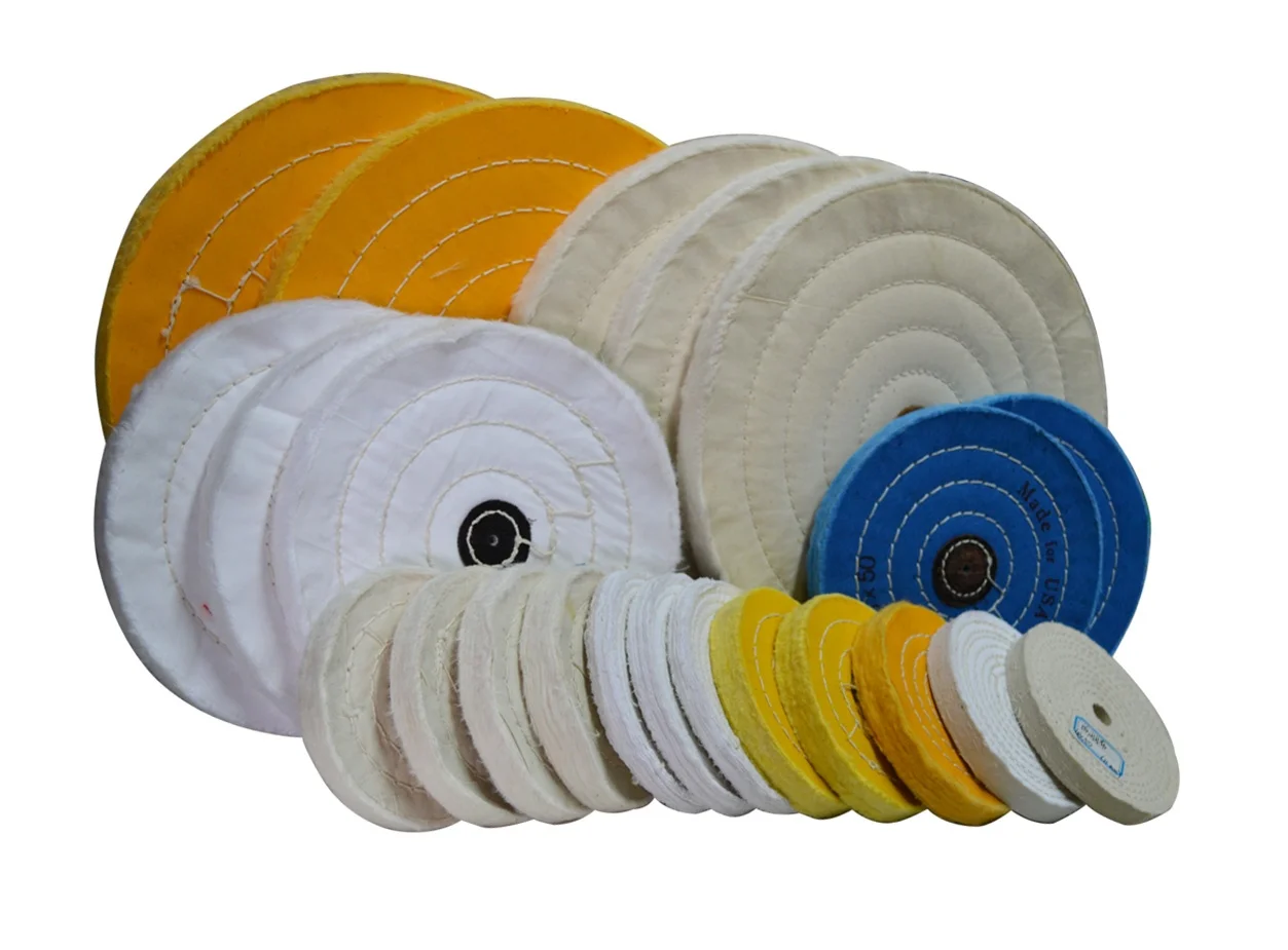 White pure original cotton bufing wheel with stitching polishing wheels