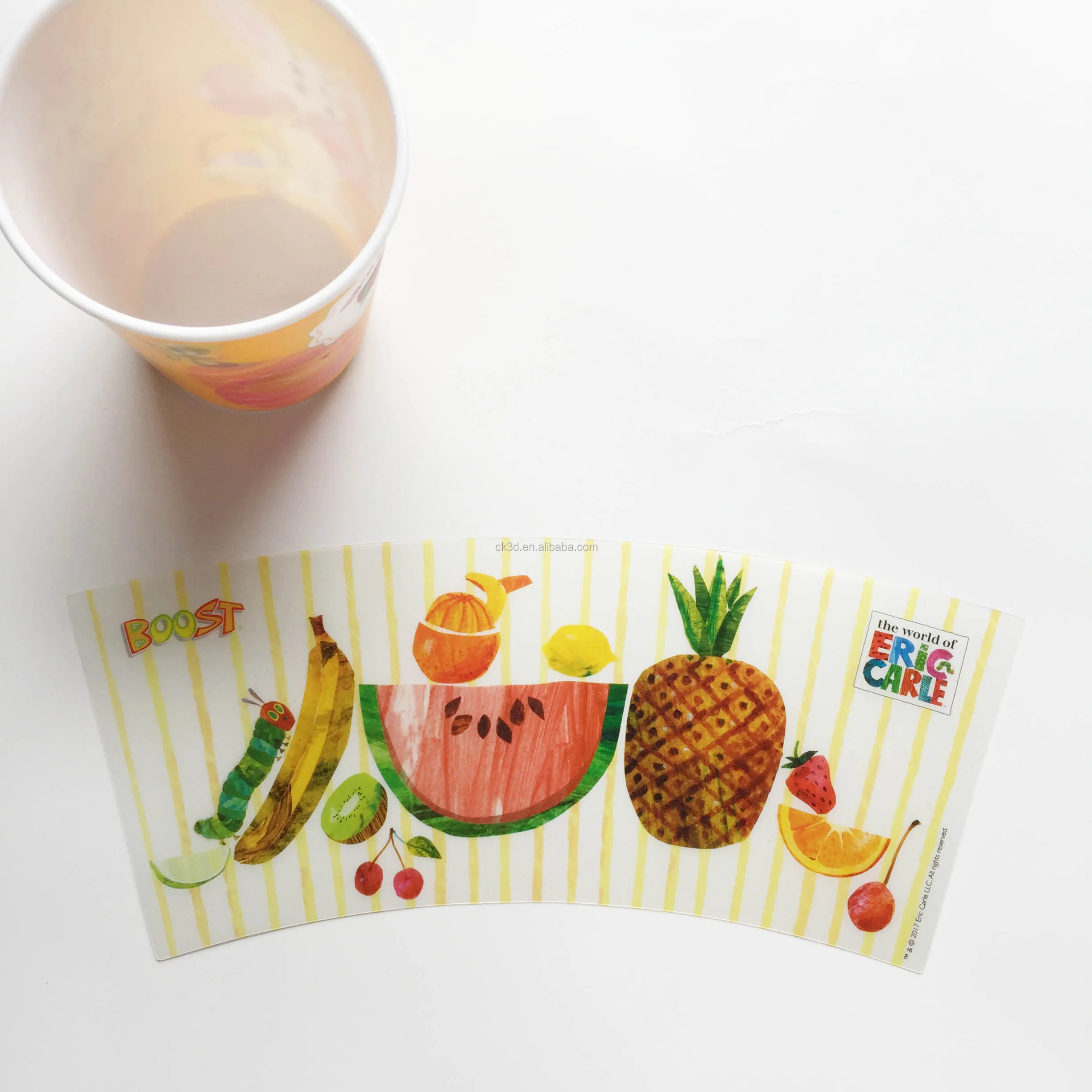 indonesia plastik product iml label 3D lenticular printing cabinet adhesive sticker floor