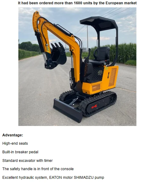 FREE SHIPPING 1 ton farm excavators yellow color rubber ttack crawler excavator 0.02cbm bucket minibagger