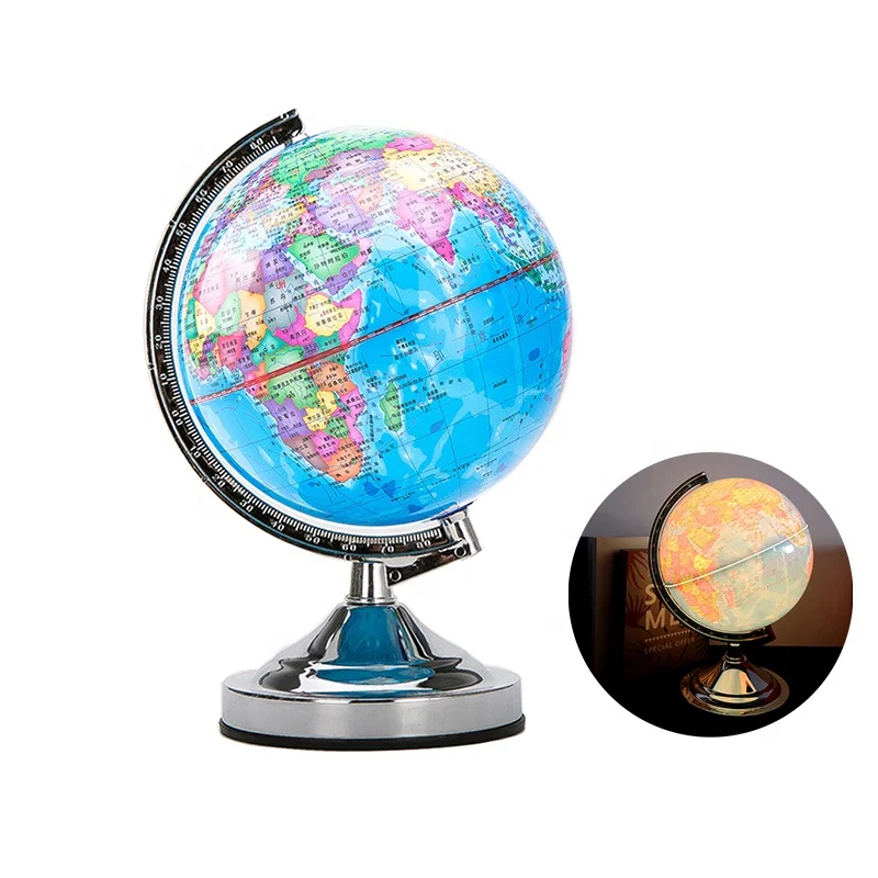 Touch lamp Globe With Metal Stand Desktop Illuminated World Globe with Lighting