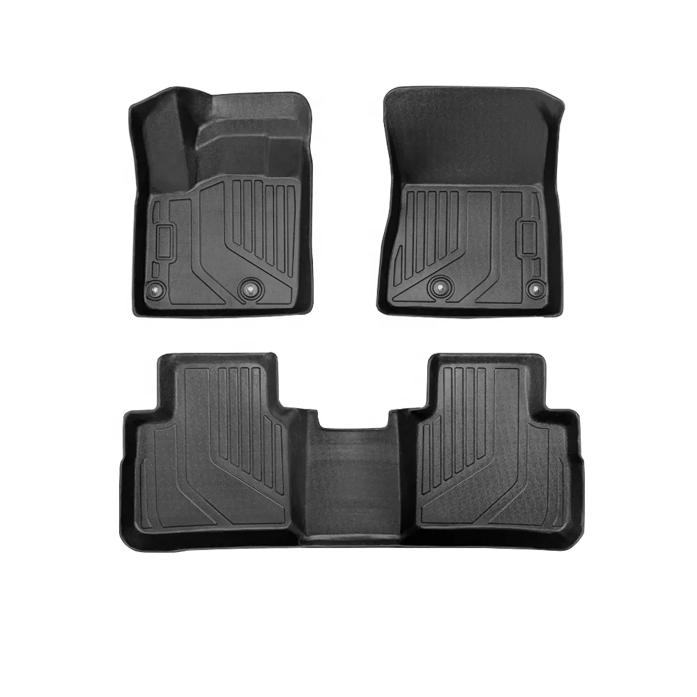 All Weather Floor Mats for Nissan Rogue 2021-2024 3D TPE Rubber Liner 3PCS Set