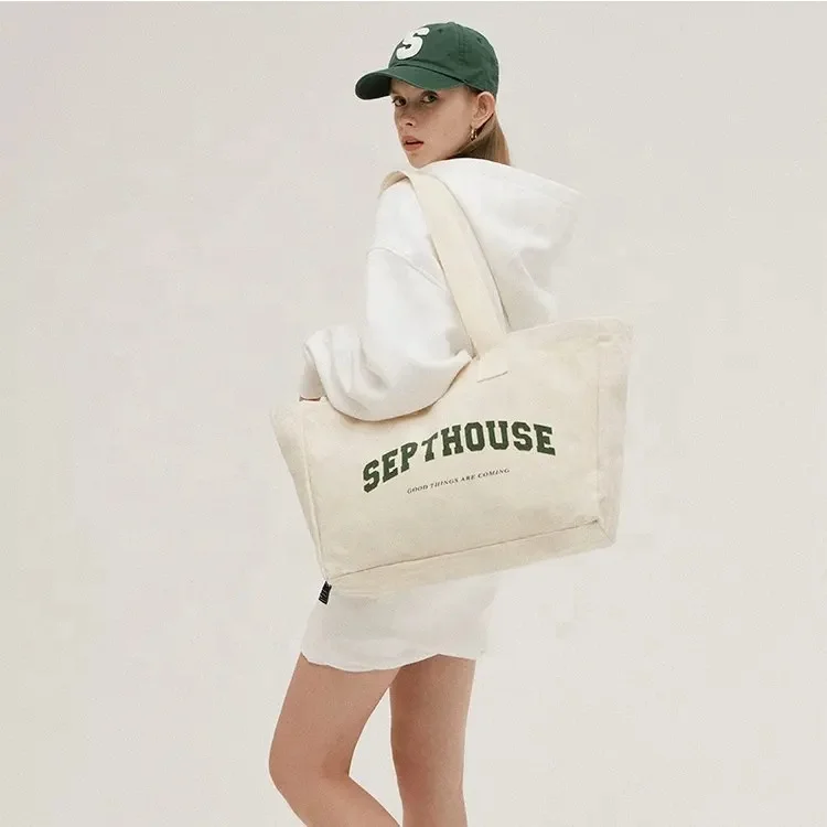 wholesale manufacturers white oversize heavy duty printable organic folding shopping cotton personalized canvas tote bags