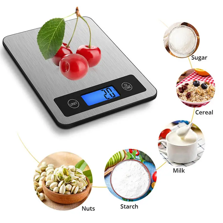 Fast Delivery 5Kg Digital Weight Scale Waterproof Smart Household Mini Black Kitchen Scales for Food