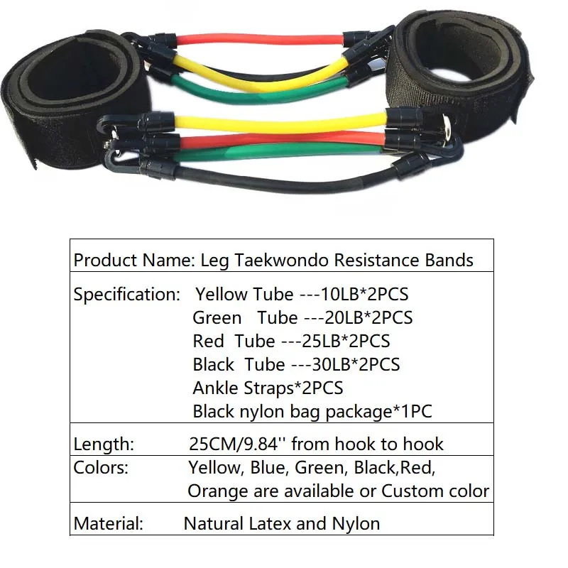 Custom Fitness Speed Agility Training Leg Taekwondo Resistance Bands