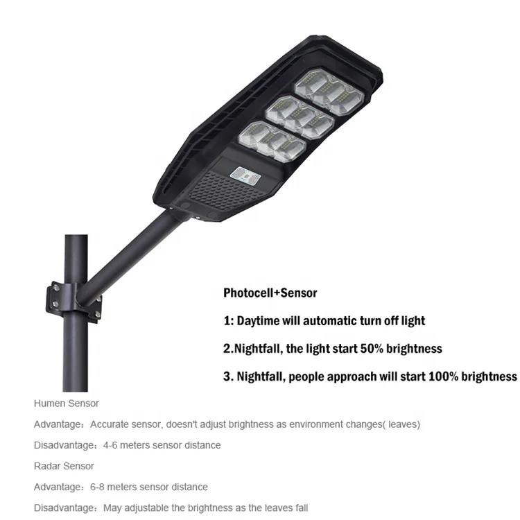 Hot Sale Outdoor Waterproof Ip65 Integrated All In One 100watt 200watt 300watt Led Solar Street Light