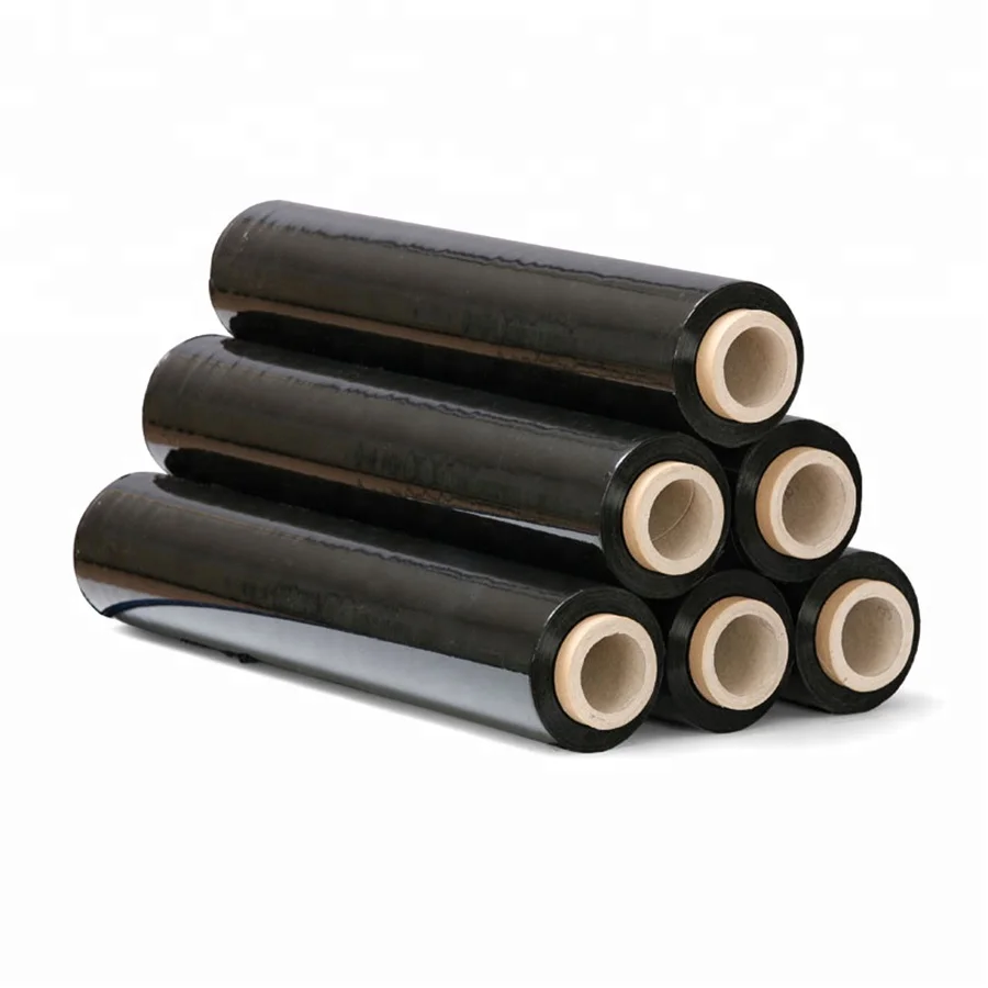 18inch x 1500ft Custom Black Industrial Stretch Film Roll Hand-Use Plastic Film Wrapping Roll Supplier