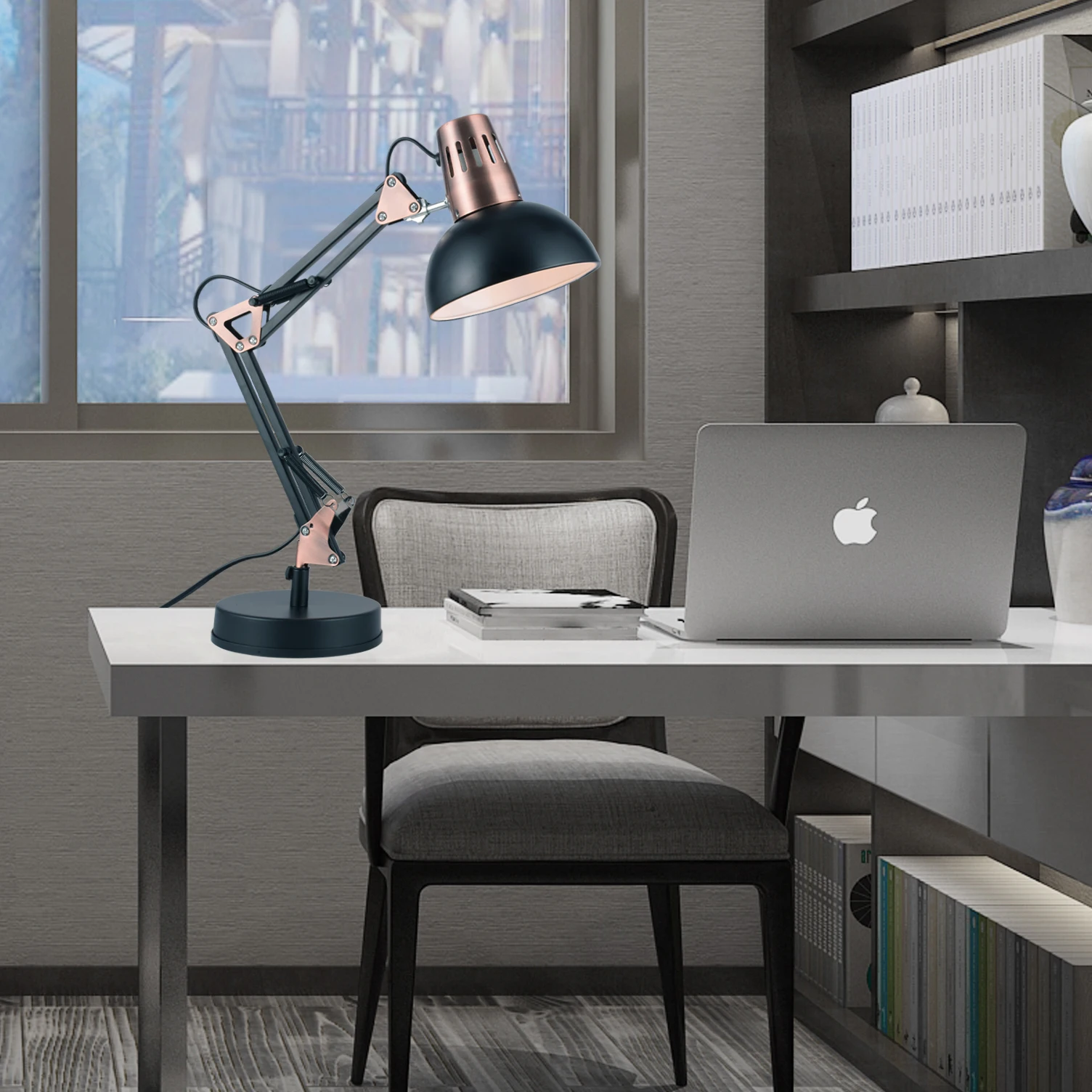 
How Bright Modern Office Table Reading Light Vintage Adjustable Metal Swing Arm Black Light Bedroom Desk Lamp 