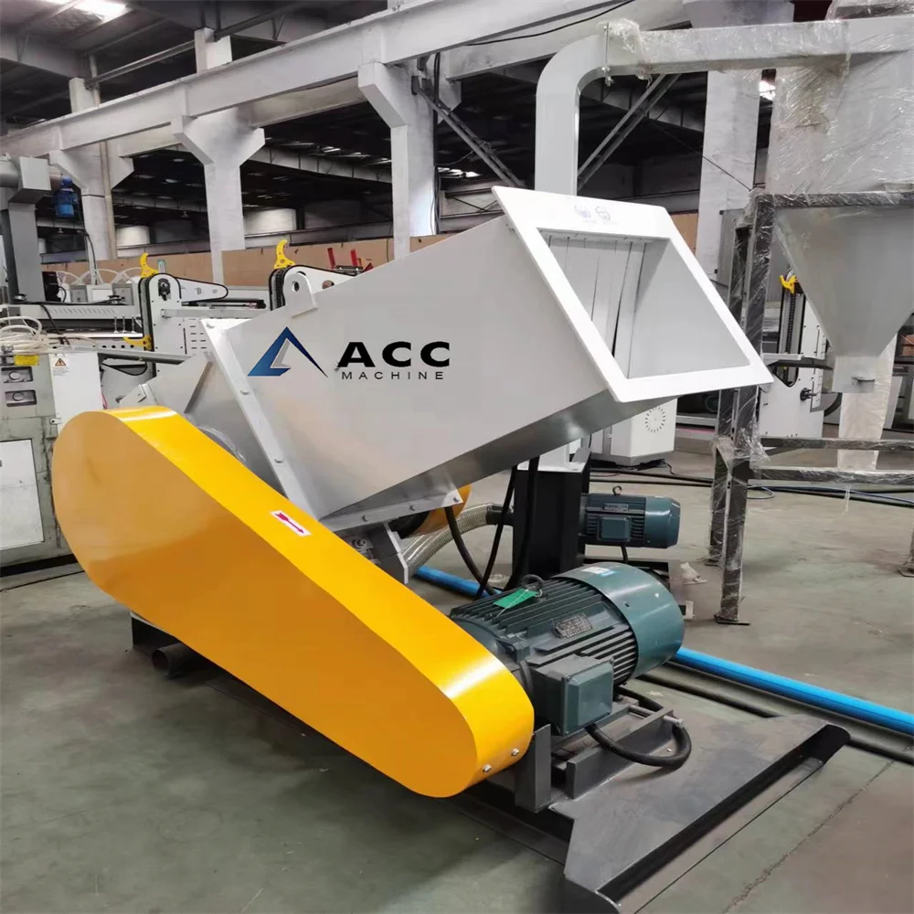 PVC UPVC WPC PE waste plastics crusher SWP600 recycled crushing machine with dust collector