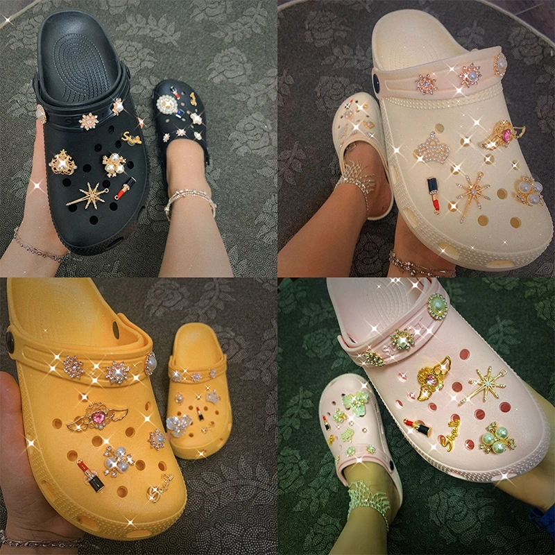 Новинка 2021, женские разноцветные цветные сабо-тапочки со стразами, женские модные уличные садовые сандалии