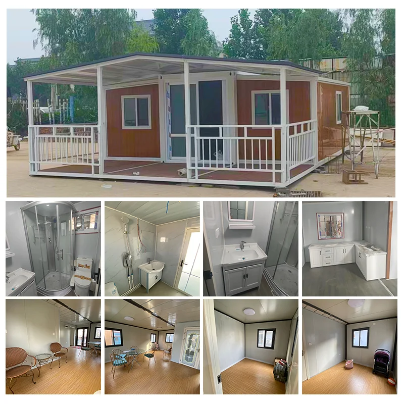 40ft 20ft hurricane proof homes luxury Easy Folding expandable container prefabricated camp cabin modular tiny house