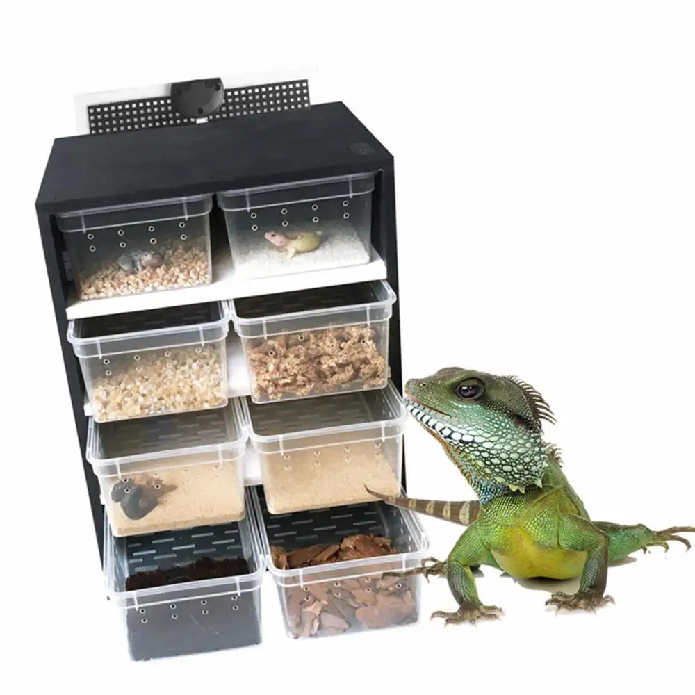 Stackable Crystal Pvc Plastic Reptile Pet Animal Cage Box Enclosure For Spider,Insect,Lizard,Frog,Chameleon