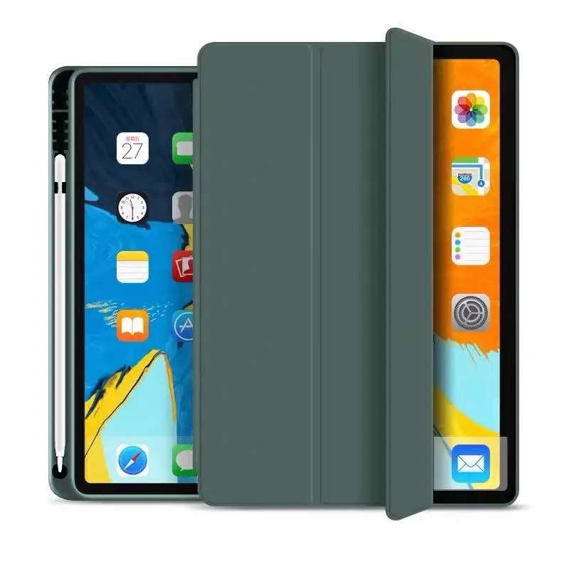 
2020 Pencil Holder Shockproof Funda Case Tablet Silicone Case for iPad Pro 11 12.9 10.5 9.7 Air 4 10.9 8th iPad 5 