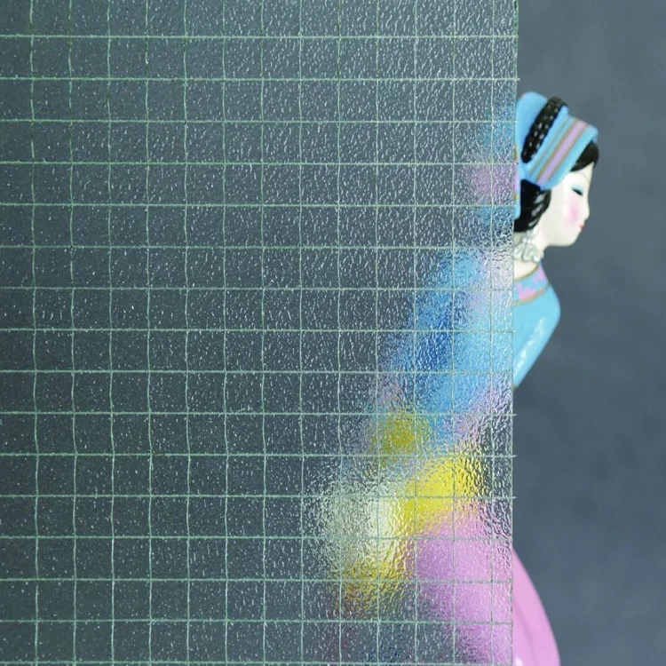 fire resistant 6mm obscure wired glass price Georgian Wire Polished Glass