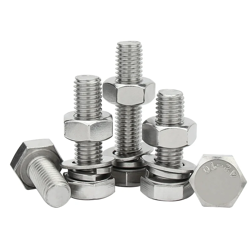 M6 M8 M10 Custom Stainless Steel Hexagon Ss 304 Nut and Bolts Sets Hex Head Bolt and Nut Manufacturers Hardware Fastener