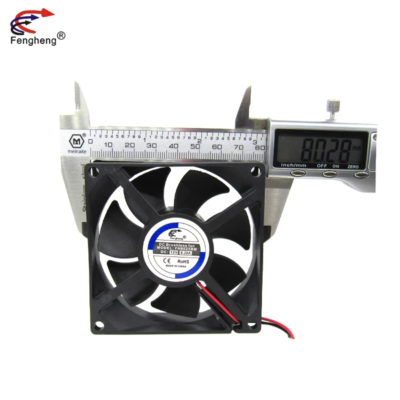 80x80x25mm 80mm 8025 12v DC Axial Flow Sleeve Bearing Air Heater Industrial Exhaust Fan 8cm