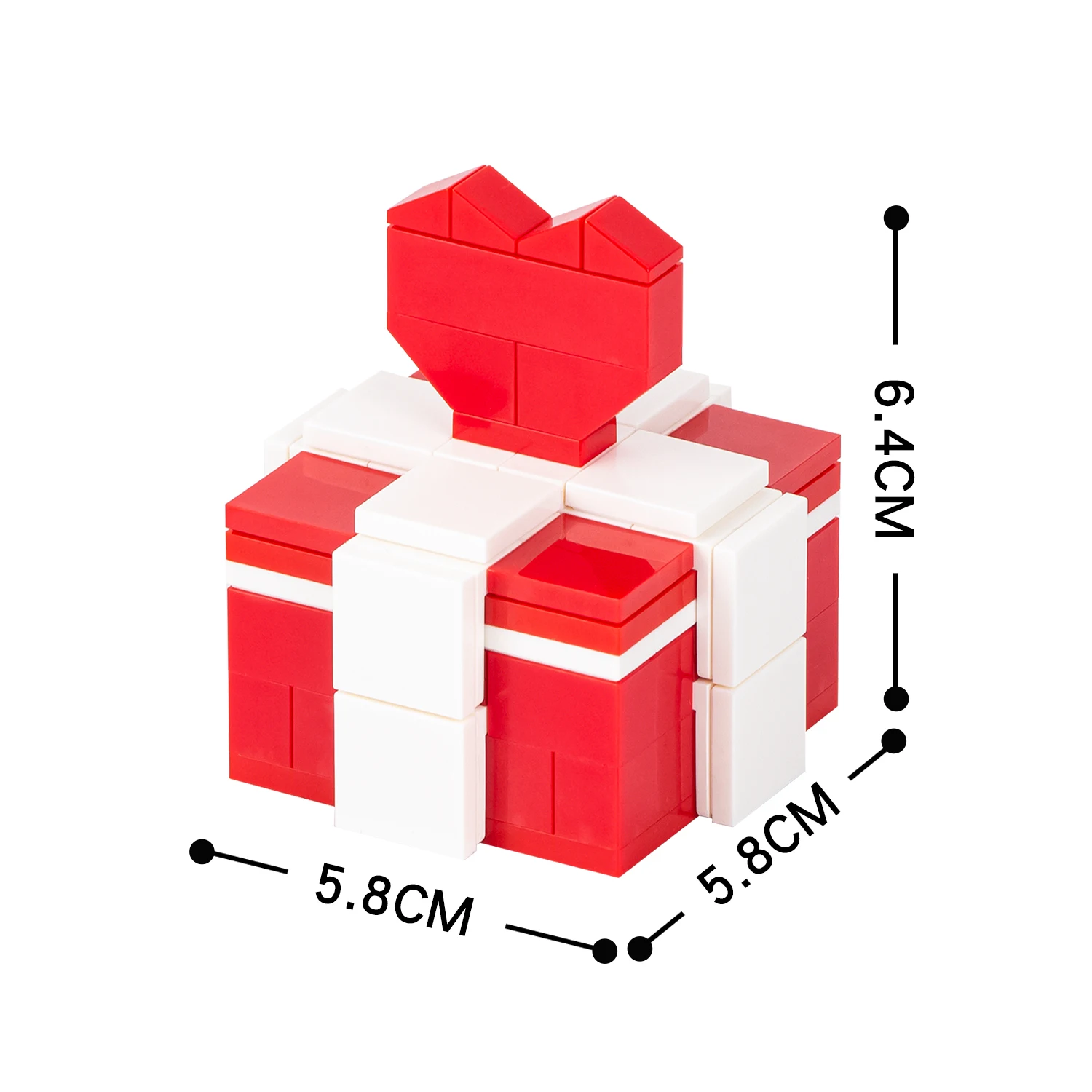 MOC1030 Creativity Series 63Pcs DIY Red White Love Gift Box Bricks MOC Building Blocks Educational Kids Toys For Collection Gift