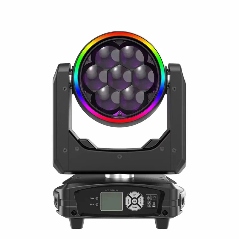 AOPU 7*40W Bee Eye Mini Moving Head Lights With Auxiliary Light LED Moving Head Stage Light With Wash Rotating