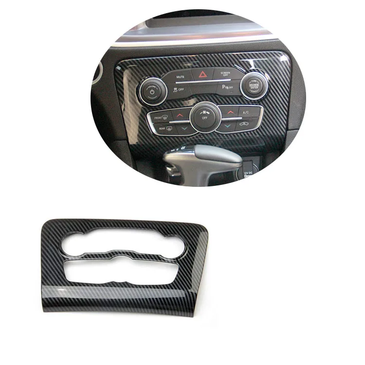 Carbon Fiber Central Control A/C Panel Cover Trim For Dodge Charger 2015+