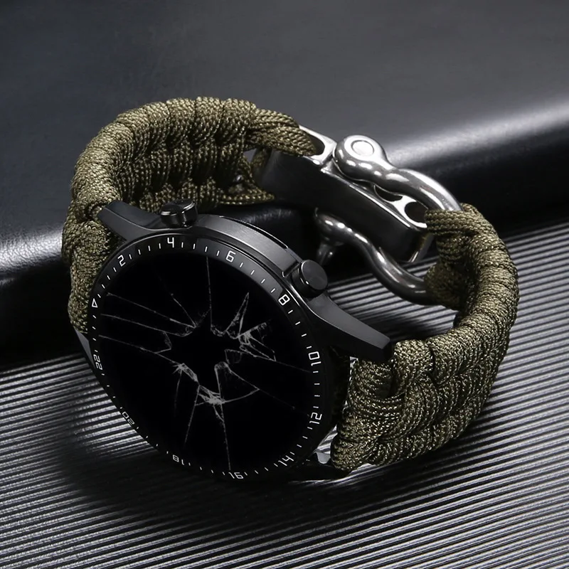 20mm 22mm Nylon Braided Strap Metal Buckle Watch Band for Amazfit Bip for Amazfit GTS 2e/GTS2