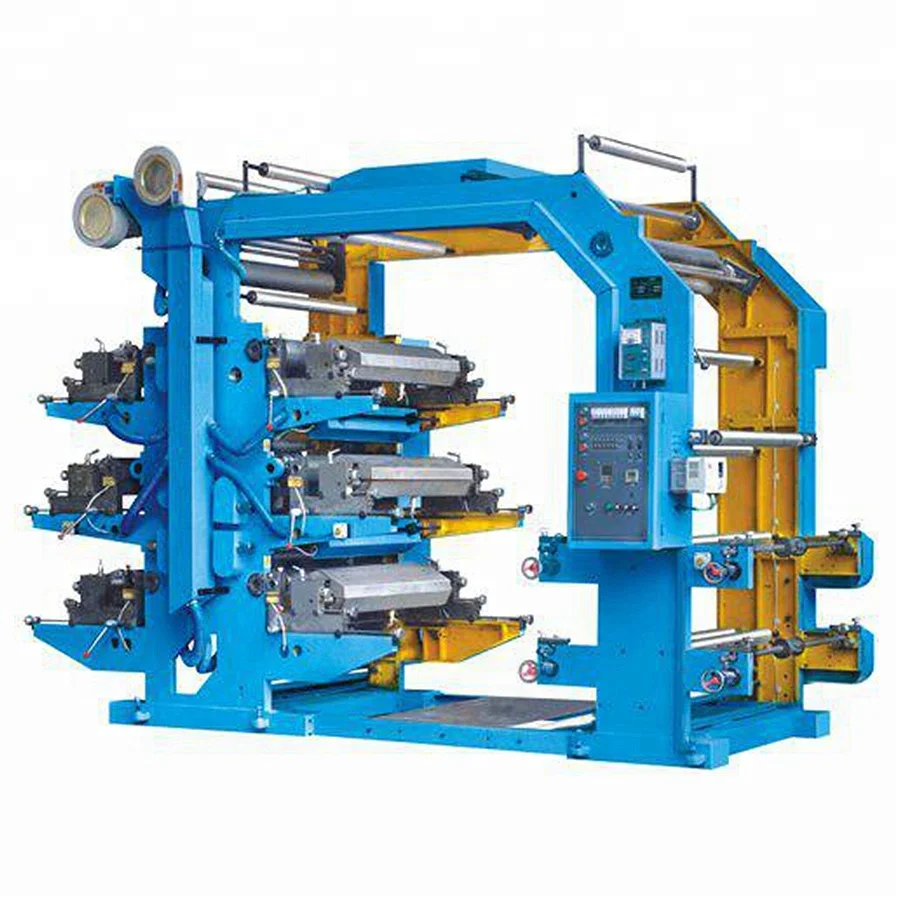 6 Six-Color Logo label Paper cup Plastic OPP BOPP HDPE LDPE PP PE PVC Foil film roll Flexographic Printing Machine Flexo printer