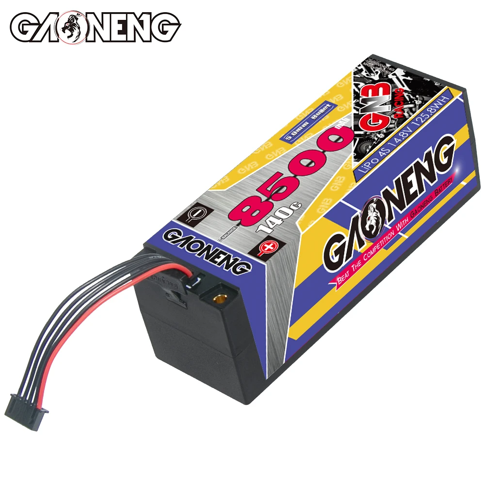 GNB GAONENG 8500 мА/ч 4S 4S2P 14 8 V 140C 5 мм Жесткий Чехол встроенный баланс с силикатной гелевой батареи 1:8 1/8 Радиоуправляемый гоночный автомобиль Лодка Грузовик Truggy
