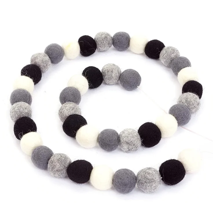 Colorful DIY Felted Pom Pom Garland Wool Balls Felt Balls