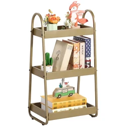 Top sale 3 Tier Utility Cart Wire Shelving Unit Heavy Duty Shelf Organizer Rack with Handle for Living Room