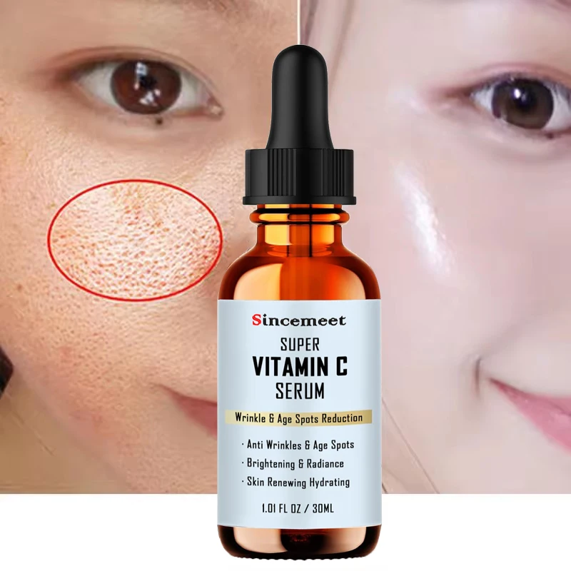 Private Label Organic Brightening Face Serum Pure Organic Serum Anti Aging Anti-Wrinkle Moisturizing 20% Vitamin C Facial Serum