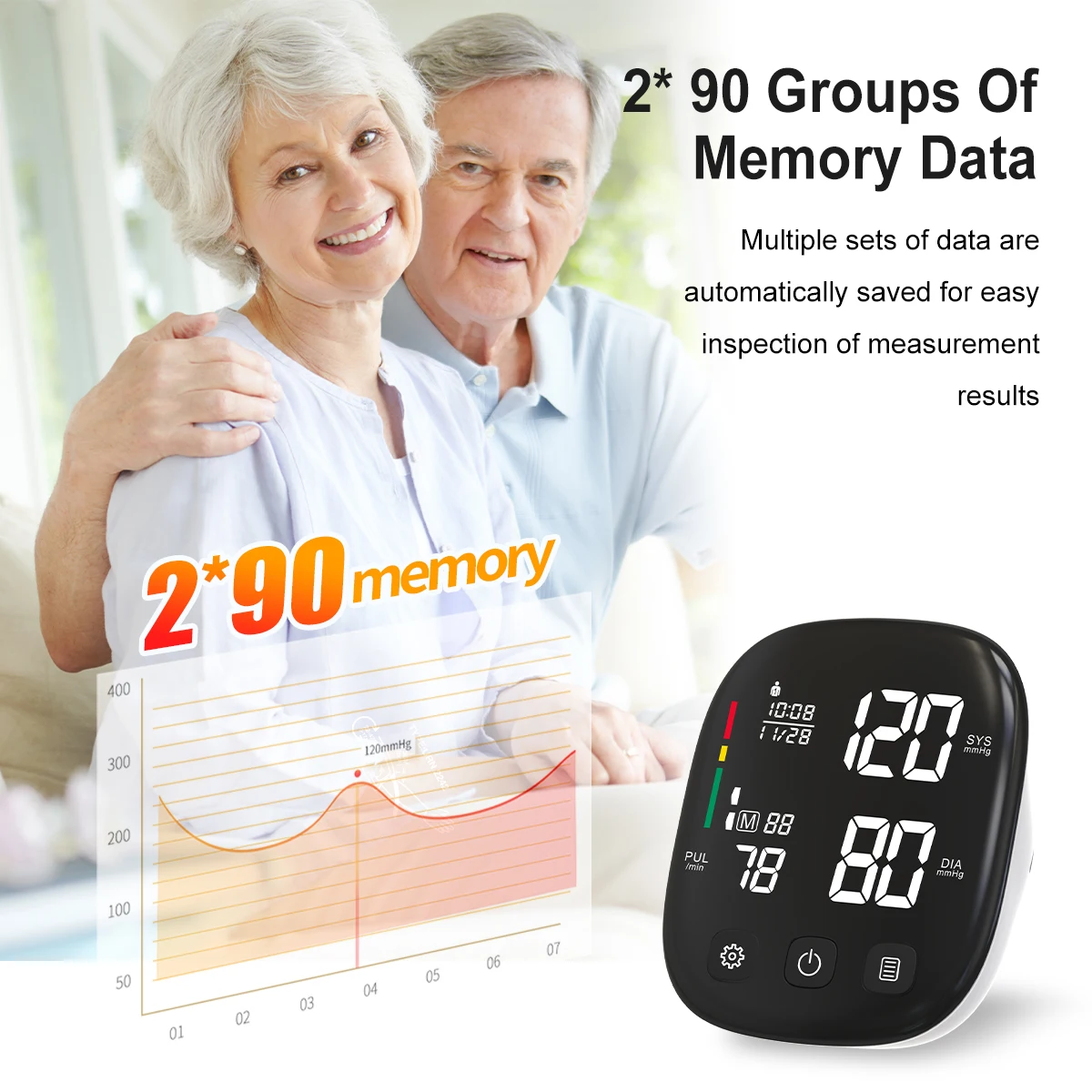 Electronic Sphygmomanometer Arm Blood Pressure Monitor BP Machine Digital Blood Pressure Monitor Automatic Digital BP Monitor