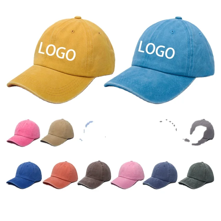 Custom Unisex Adjustable 6-Panel Denim Baseball Cap Embroidered Pattern for Summer Outdoor Sports for Men and Women