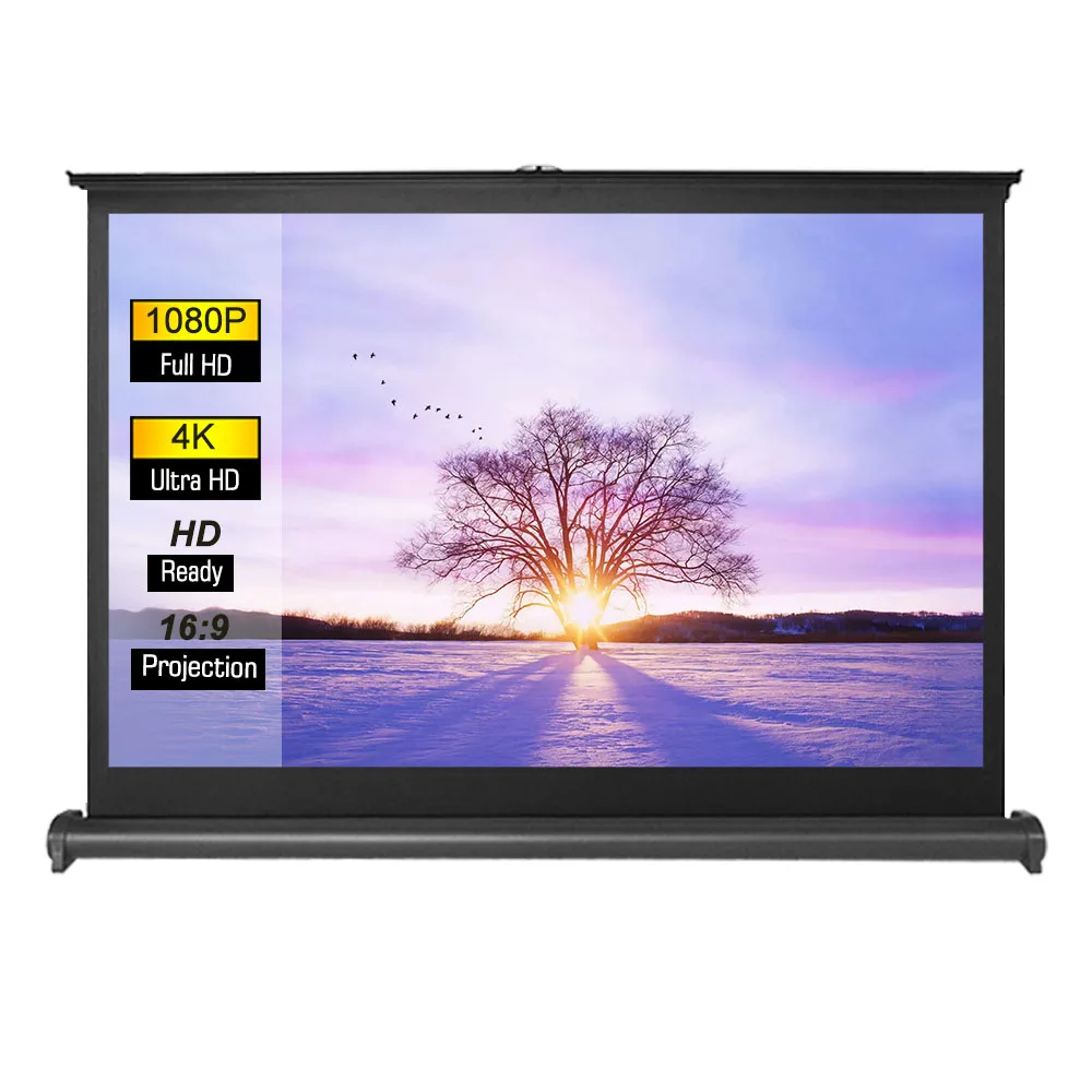 40 Inch Matt White 4: 3 High End  Portable Outdoor Foldable Hanging / Desk / Table Projector Screen, Mini Pull up Screen