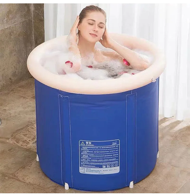 Hot Top Folding Clip Cotton Portable Bathtub Large Size 65*65cm Inflatable Ring Ice Bath