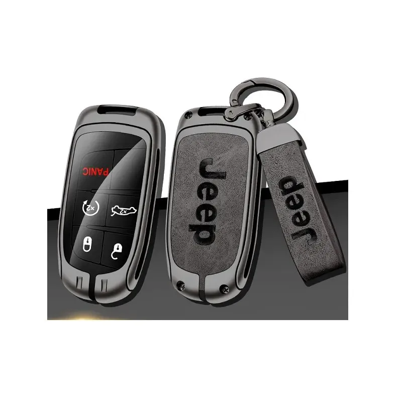 Hot selling Metal Zinc alloy material Car Key Cover Model for Jeep Renegade Compass key bag Car Key Case holder accessory pouch