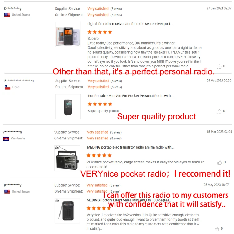 Portable Fm Radio Shortwave Receivers Radio Mini Stereo/Batteries Radio with Earphone