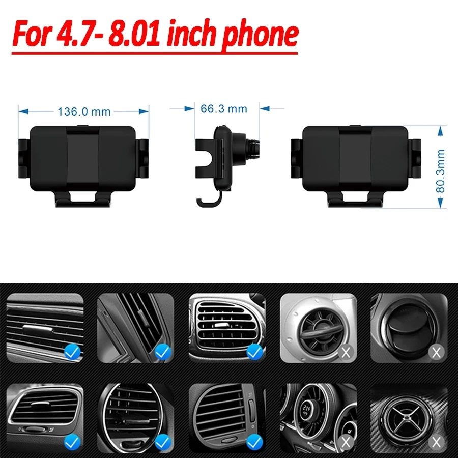 Automatic Clamping Car Wireless Charger for Samsung Galaxy Fold3 Note 10 S20 For Iphone 13 Pro Max Air Vent Mount Phone Holder