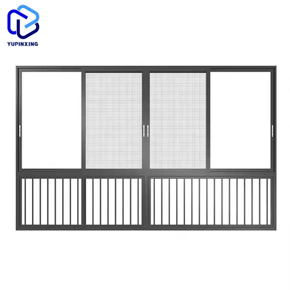 Double glazed alloy store fixed frame aluminium price in morocco doors and for houses guangdong high security large window glass