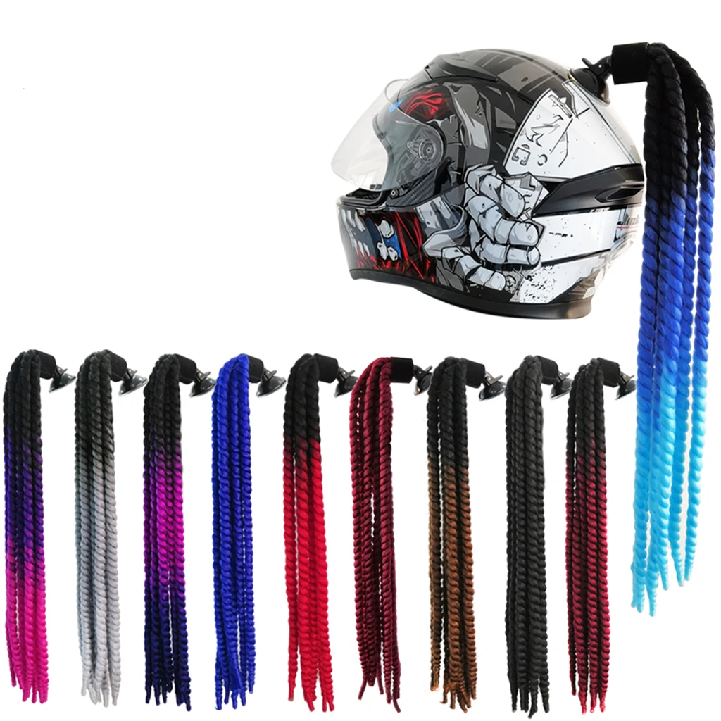 
Helmet Hair Ponytail Curly Braids Pigtails Ponytails Accessory with Suction Cup for Motorcycle Bike Cycling Bicycle Scooters 