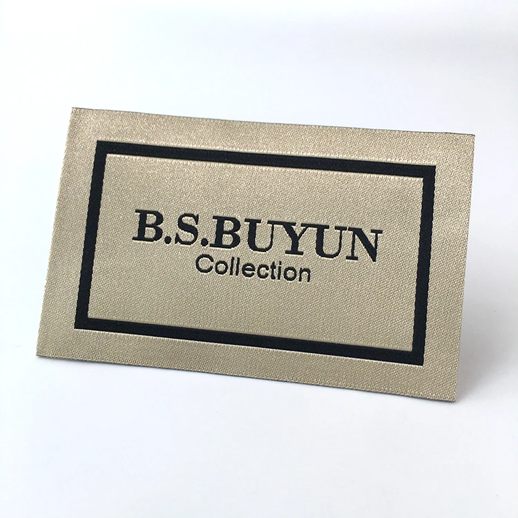 Высококачественная Роскошная атласная шелковая складная Одежда Дамасская тканая Основная этикетка для одежды