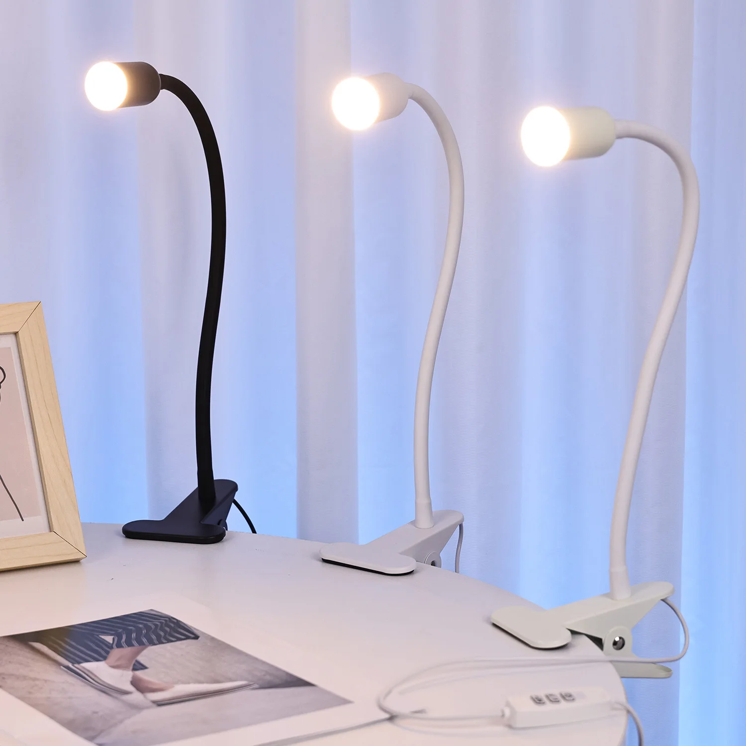 Modern Rechargeable metal LED Reading Book Led reading Lights foldable battery bedside Lamp With Clamp Lamp
