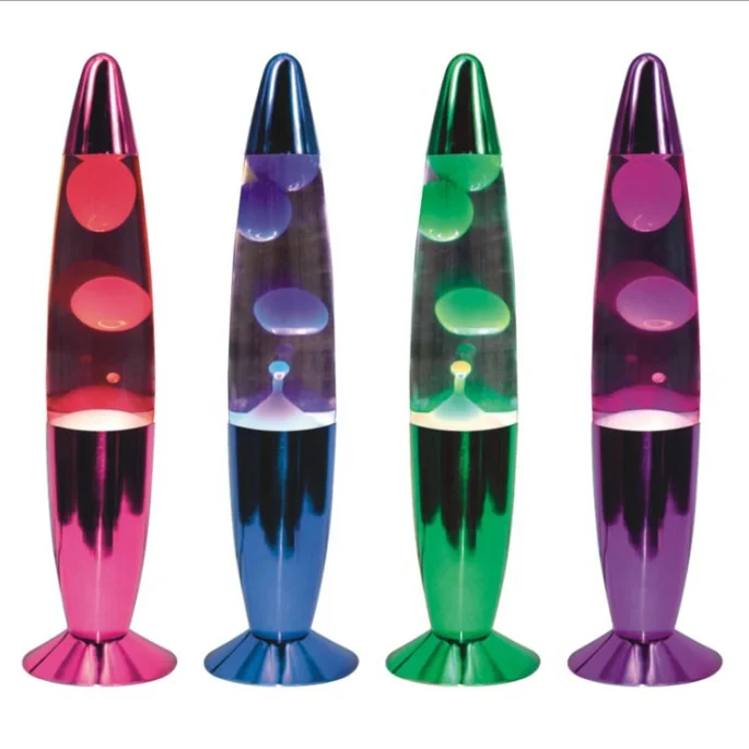 
modern new design aluminum base metal rocket table lava lamp 13 inch customized color small night lava lights 