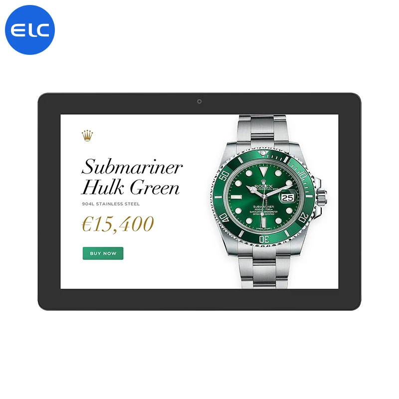 10.1 inch Supplies Advertisement Display, On-line Conference Teaching Black Android LCD Tablet Interactive Digital Signage