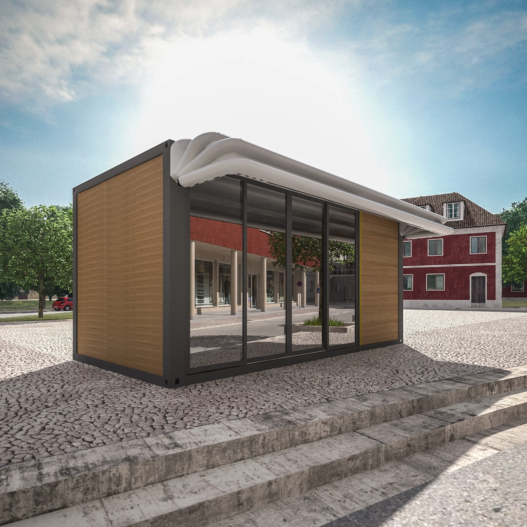 2020 новый дизайн, деревянный сборный контейнер, современный удобный магазин