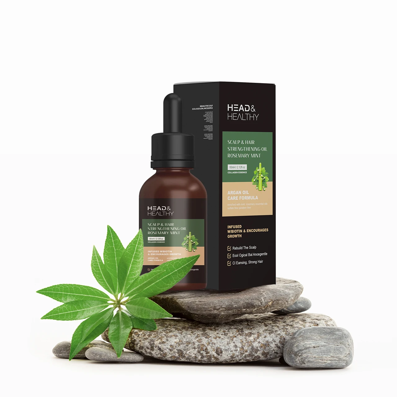 Custom label moisturizing rosemary mint hair growth oil argan serum treatment morocco hair care oil