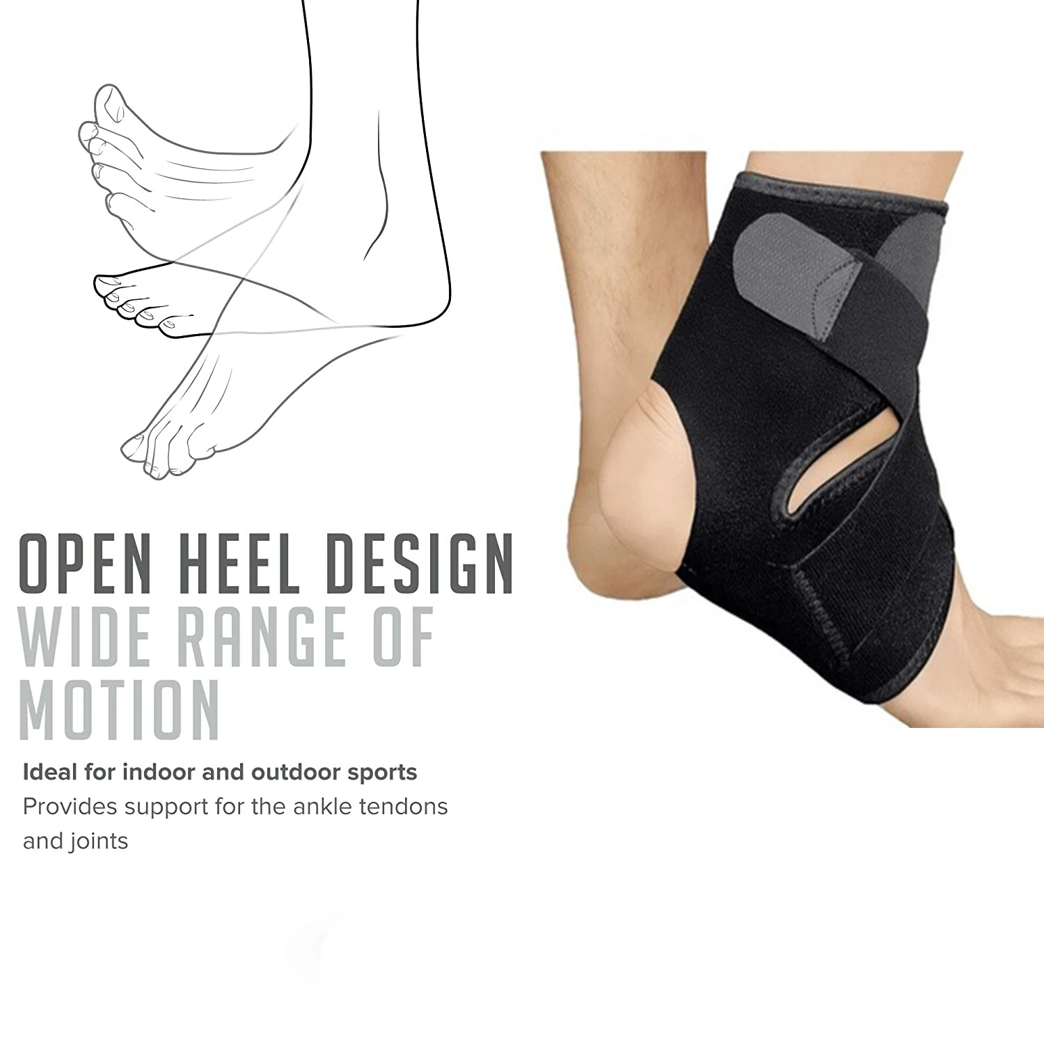 Fitness Safety Adjustable Ankle Brace Support Comfortable Drop Foot Ankle Brace For Pain Relief