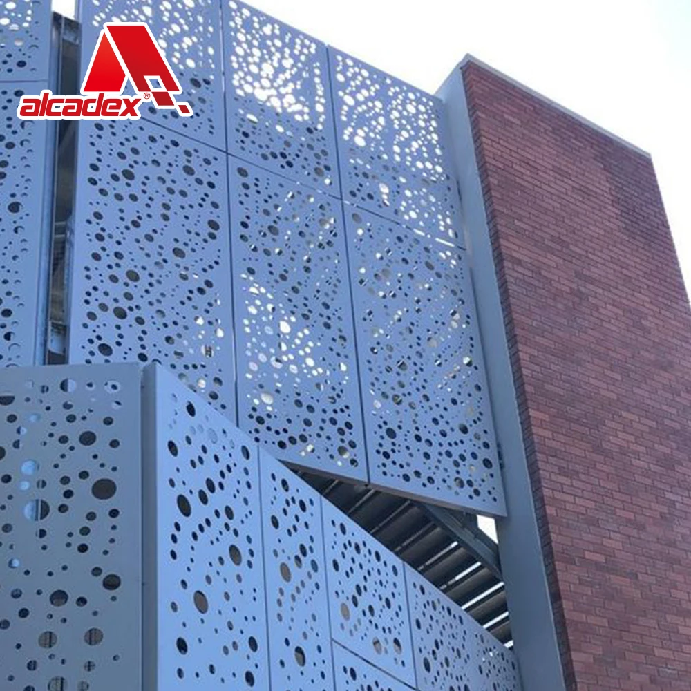 3D Aluminium Facade supplier column Cladding Panel Outdoor metal Wall solid aluminum exterior perforated decorative panel