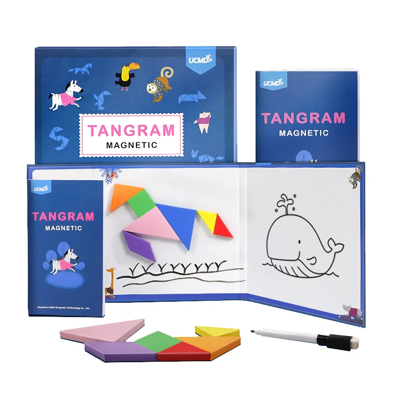 Children Puzzle Game Education DIY EVA Kids Toy Magnetic Tangram magnetic puzzle