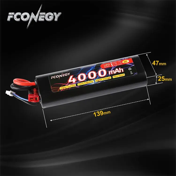 Лидер продаж перезаряжаемый литий-ионный аккумулятор Airsoft с высокой скоростью 7 4 В 50C 4000 мАч