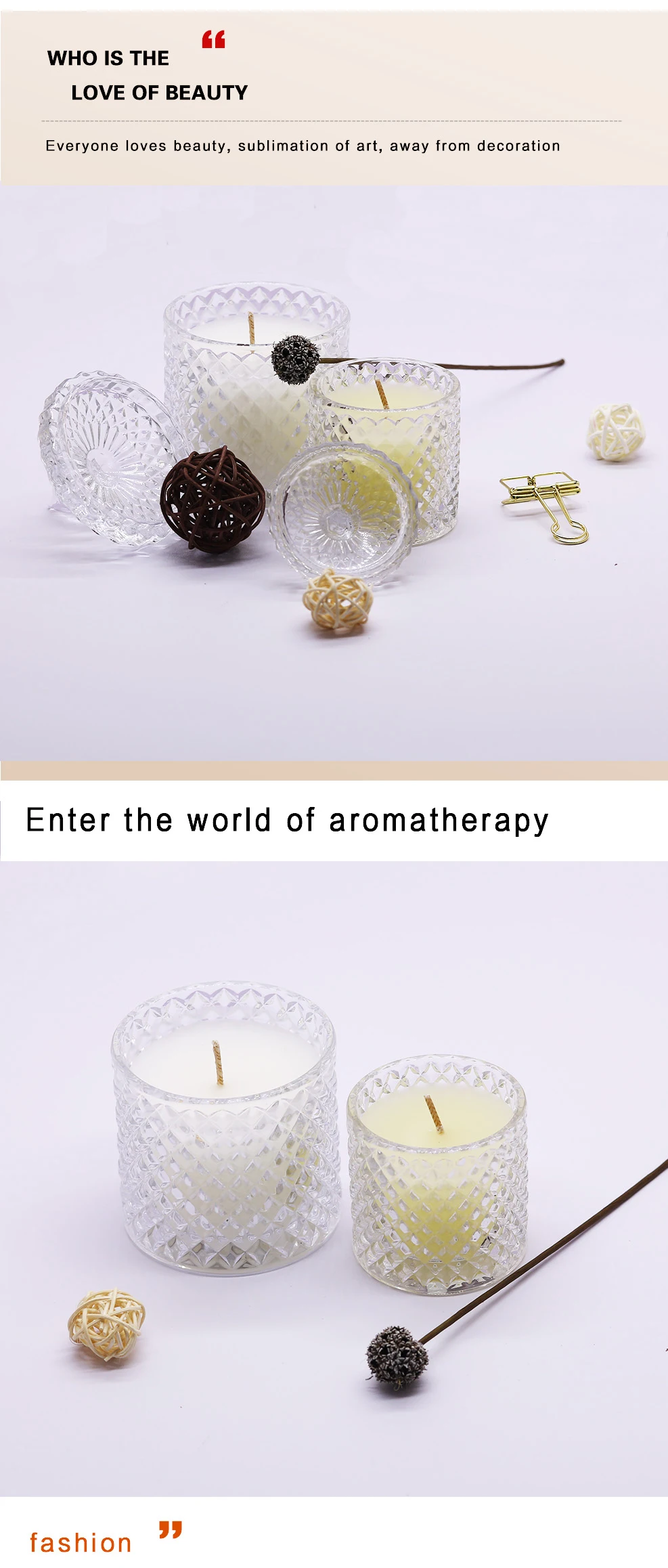 Luxury Candle Jar Wedding Candy Jar Scented Candle Scented with Glass Home Decoration Holidays for Wedding Environment Friendly